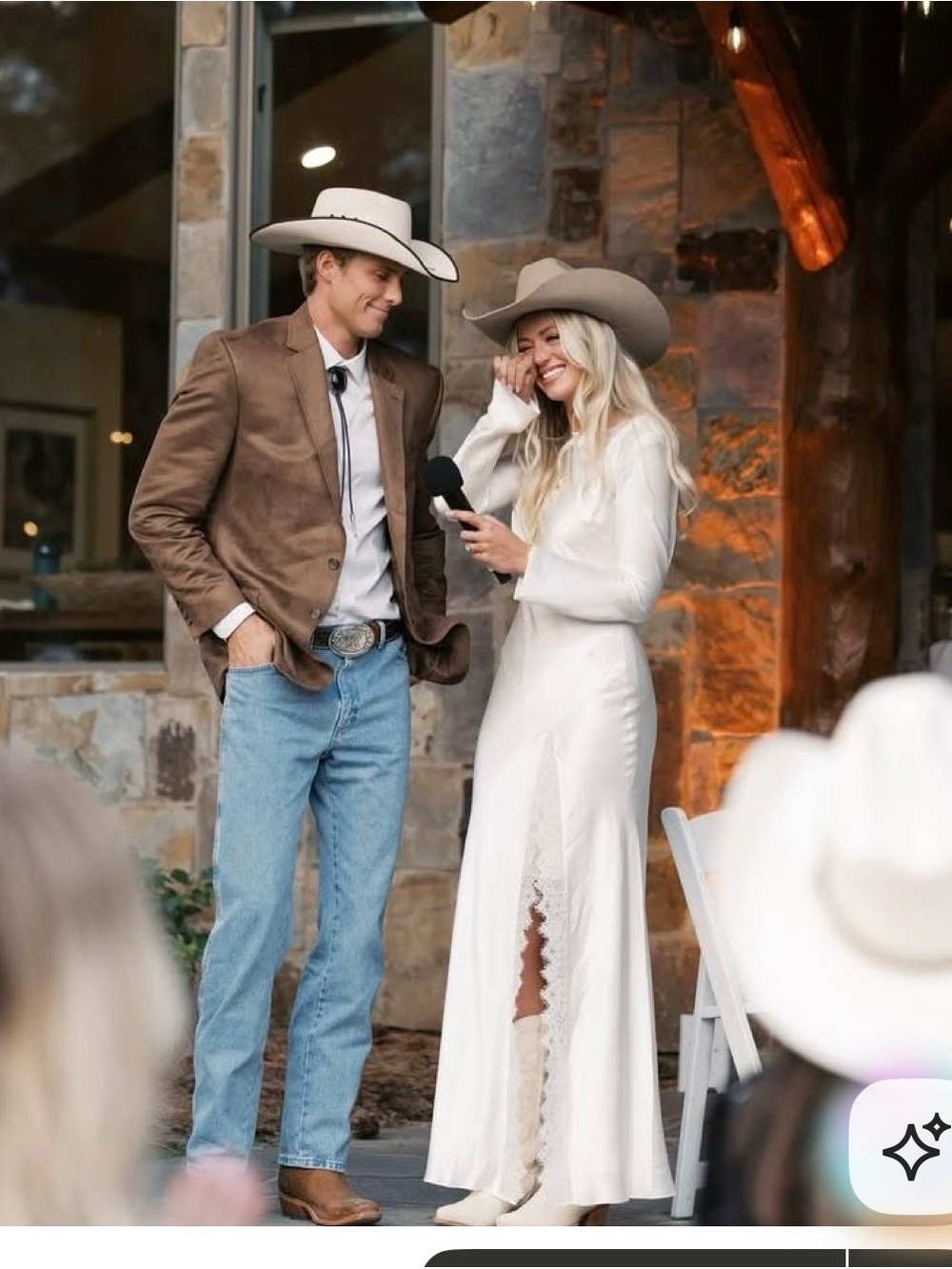 Shona Joy Ivory Backless Long Sleeve Bridal Gown with Lace Slit